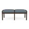 Lesro Lenox Wood 2 Seat Bench Wood Frame, Mocha, RF Serene Upholstery LW2001 - alternate 1